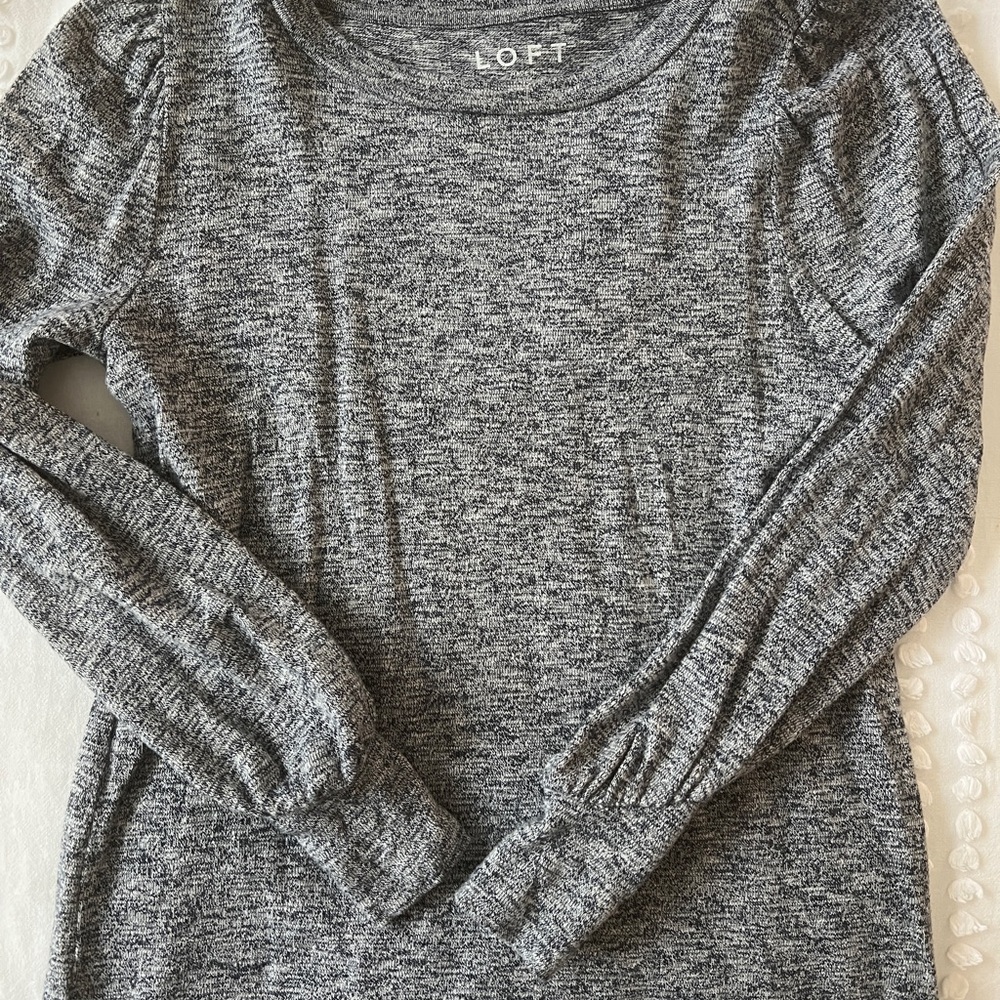 LOFT Women's Navy Long Sleeve Top